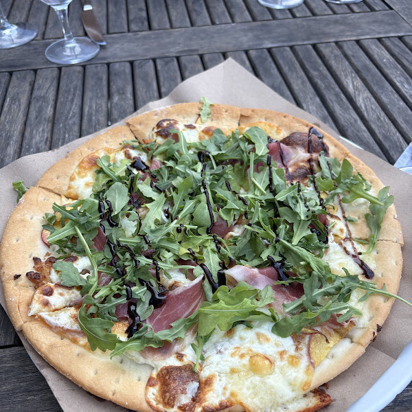Indaco signature dishes Black Pepper TagliatelleProsciutto & Pear PizzaBurrata